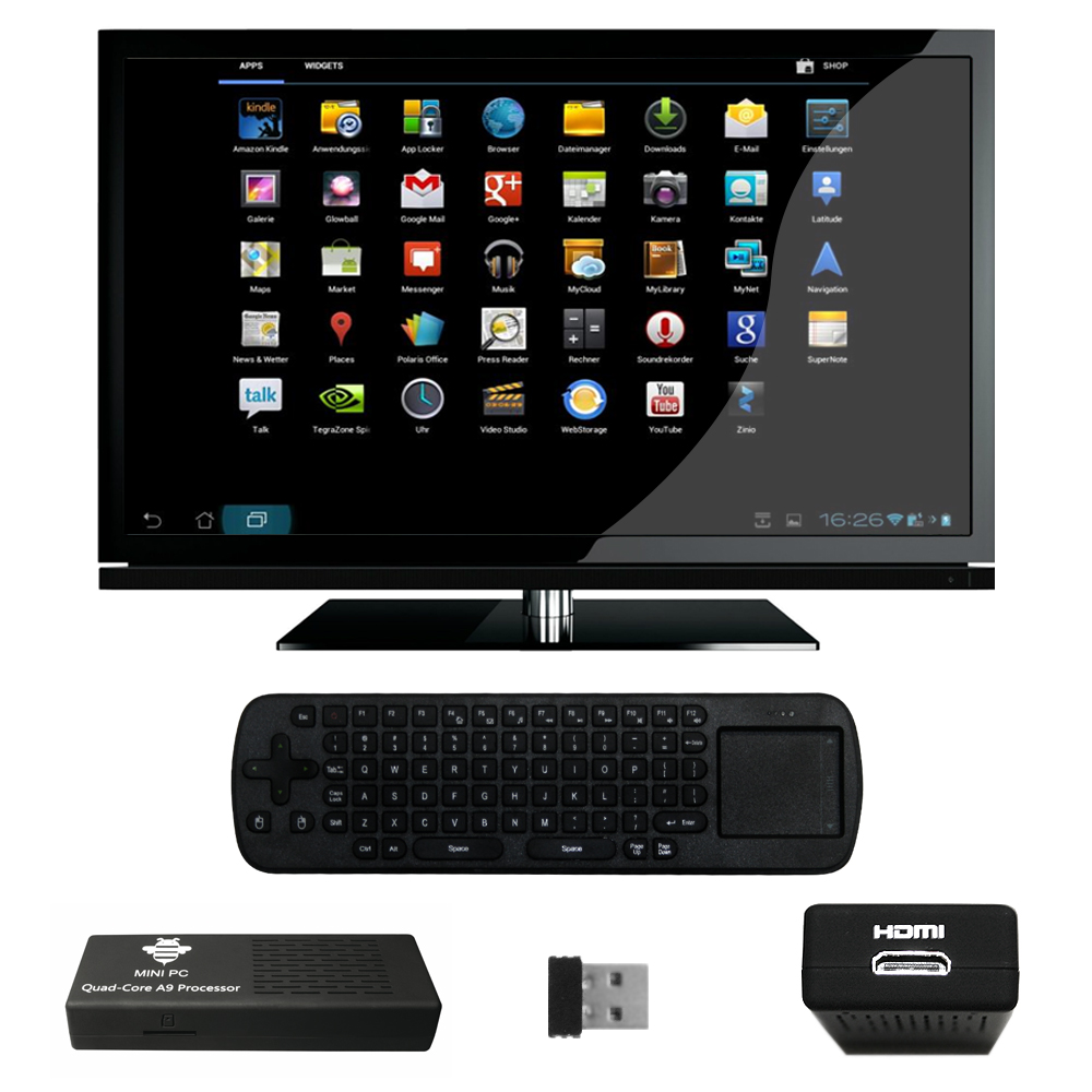 Android 4.2 Mini PC Quad Core RC12 Touchpad Smart TV 8GB 1,6 GHz Bluetooth HDMI